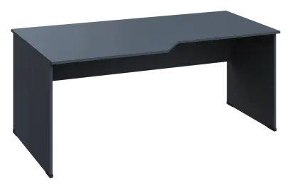 EZL 28 - 188 stůl kancelářský, rohový, levý, dřevěná podnož, deska 25 mm, široký 1800 mm, antracit